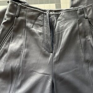 Veda pleated leather pants